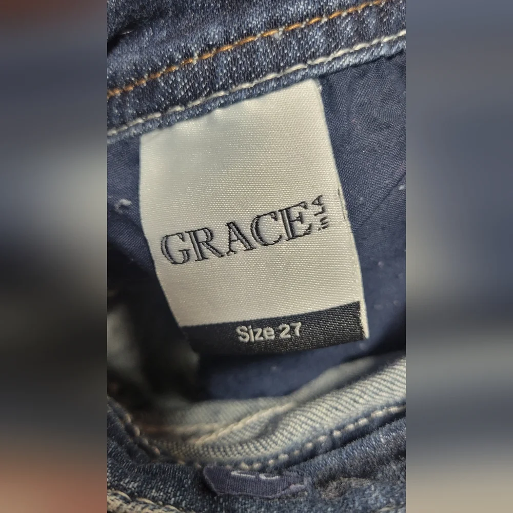 Grace Distressed Blue Jean Shorts - Picture 2 of 8